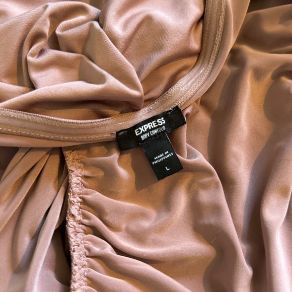 Express Bodysuit Contour Rouching Sweetheart Large Unworn Blush Nude Thong Snaps - Picture 7 of 7